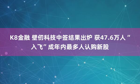 K8金融 壁仞科技中签结果出炉 获47.6万人“入飞”成年内最多人认购新股