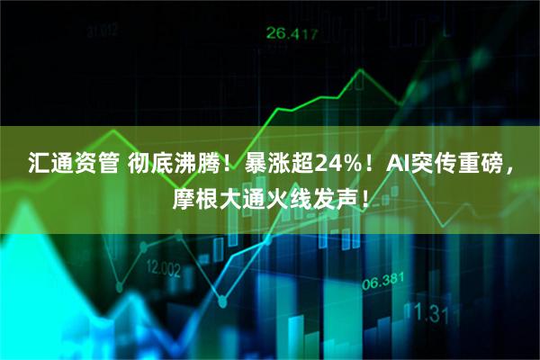汇通资管 彻底沸腾！暴涨超24%！AI突传重磅，摩根大通火线发声！